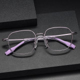 Square Titanium Glasses LE1295_Purple