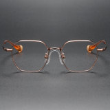 Geometric Titanium Glasses LE1322_Rose Gold Front View