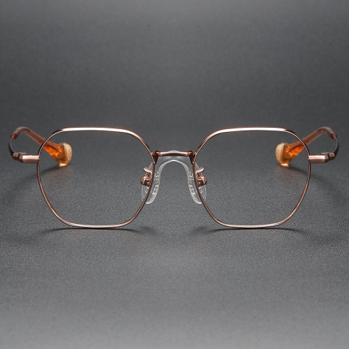 Geometric Titanium Glasses LE1322_Rose Gold