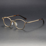 Oval Titanium Glasses LE1298_Gold
