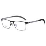 Rectangle Metal Glasses LE1312_Black & Silver