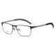 Rectangle Metal Glasses LE1312_Black & Silver
