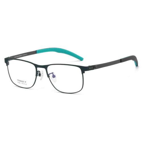 Square Metal Glasses LE1313_Black & Silver