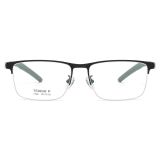 Half Rim Metal Glasses LE1314_Black Front View