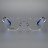 Half Rim Titanium Glasses LE1303_Silver Front View