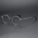 Round Titanium Glasses LE1292_Silver