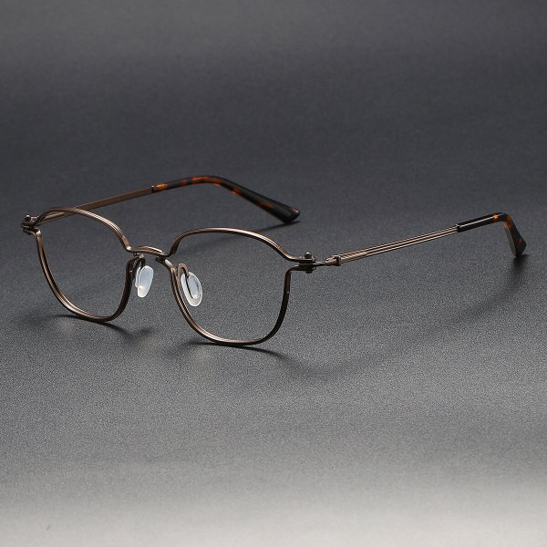 Oval Titanium Glasses LE1298_Dark Brown