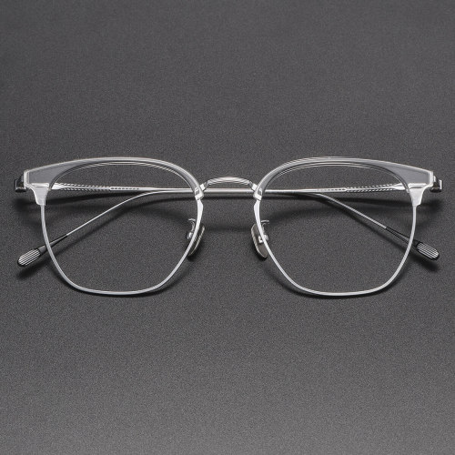 Browline Titanium Glasses LE1301_Clear Silver
