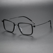 Square Titanium Glasses LE1309_Black