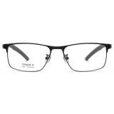 Rectangle Metal Glasses LE1312_Black Front View
