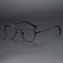 Round Titanium Glasses LE1292_Black Round Titanium Glasses LE1292_Black