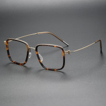 Square Titanium Glasses LE1309_Tortoise & Gold