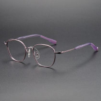 Square Titanium Glasses LE1291_Purple