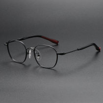 Square Titanium Glasses LE1291_Black Square Titanium Glasses LE1291_Black