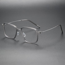Square Titanium Glasses LE1309_Clear Gray & Silver