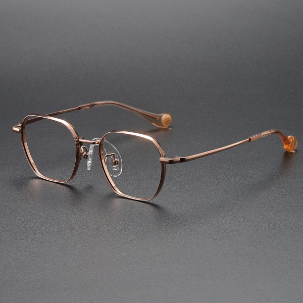Geometric Titanium Glasses LE1322_Rose Gold