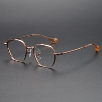 Geometric Titanium Glasses LE1322_Rose Gold Geometric Titanium Glasses LE1322_Rose Gold