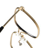 Square Titanium Glasses LE1295_Black & Gold