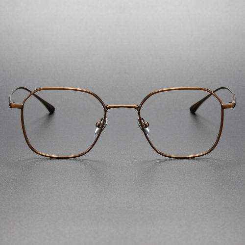 Square Titanium Glasses LE1285_Bronze