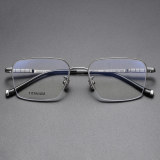 Half Rim Titanium Glasses LE1282_Silver Front View