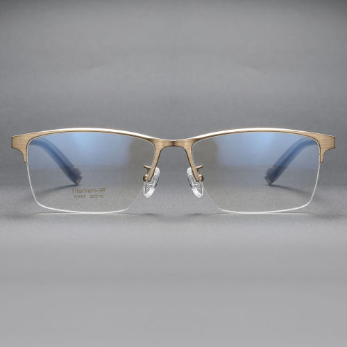 Half Rim Titanium Glasses LE1284_Gold