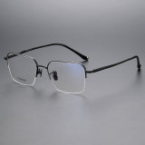 Half Rim Titanium Glasses LE1282_Black