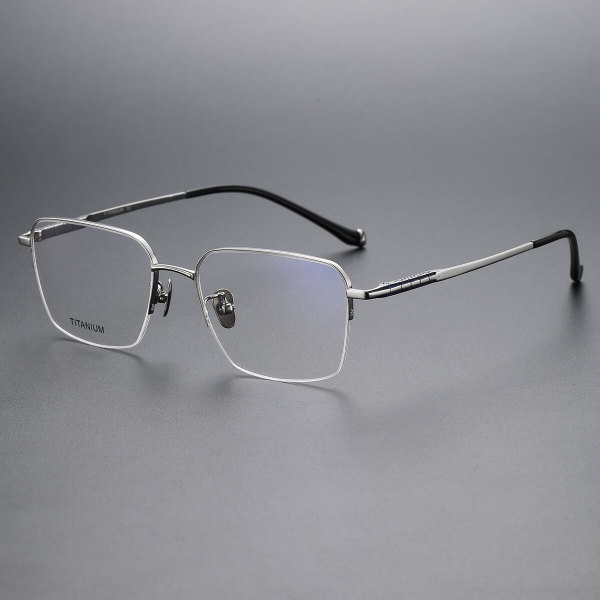 Half Rim Titanium Glasses LE1282_Silver