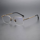 Half Rim Titanium Glasses LE1282_Gold