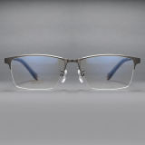 Half Rim Titanium Glasses LE1284_Gunmetal Front View