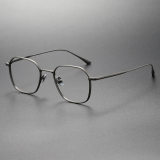Square Titanium Glasses LE1285_Gunmetal