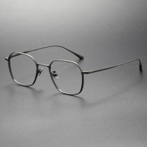 Square Titanium Glasses LE1285_Gunmetal Square Titanium Glasses LE1285_Gunmetal