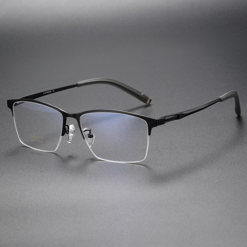 Half Rim Titanium Glasses LE1284_Black