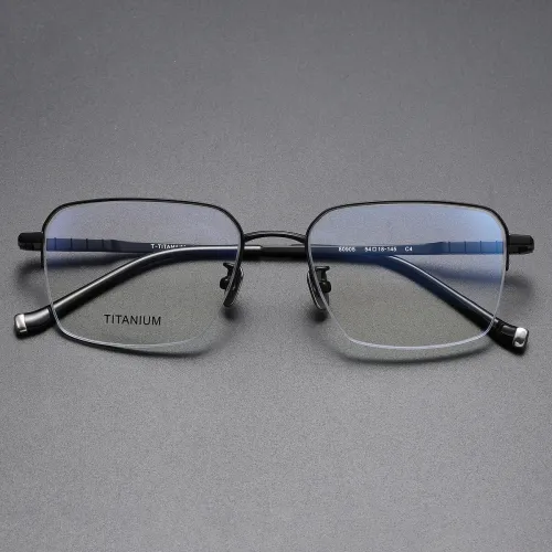 Half Rim Titanium Glasses LE1282_Black