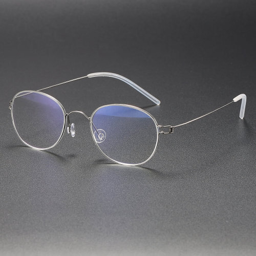 Oval Titanium Glasses LE1271_Silver