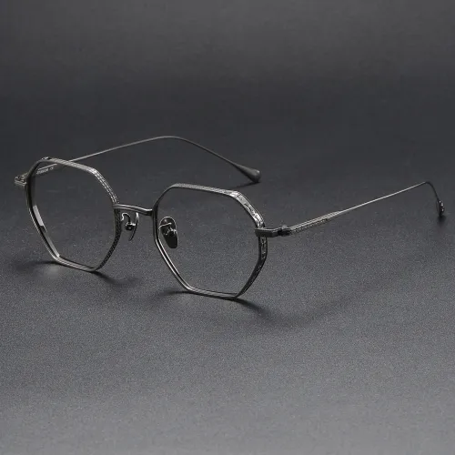 Geometric Titanium Glasses LE1259_Bright Gunmetal