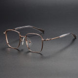 Square Titanium Glasses LE1277_Rose Gold