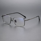 Square Titanium Glasses LE1160_Gunmetal