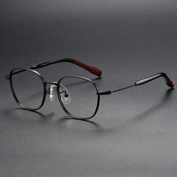 Square Titanium Glasses LE1258_Black