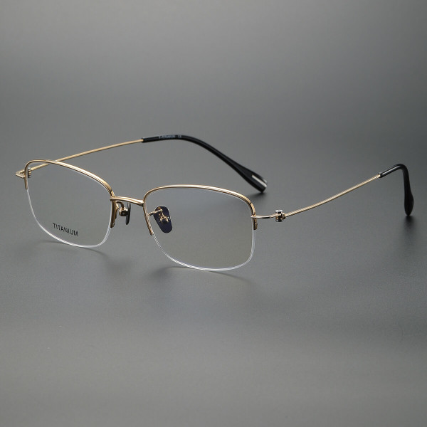 Half Rim Titanium Glasses LE1249_Gold