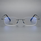 Rimless Titanium Glasses LE1247_Black Front View