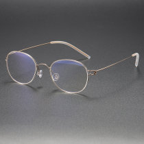 Oval Titanium Glasses LE1271_Gold