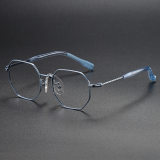 Geometric Titanium Glasses LE1268_Blue