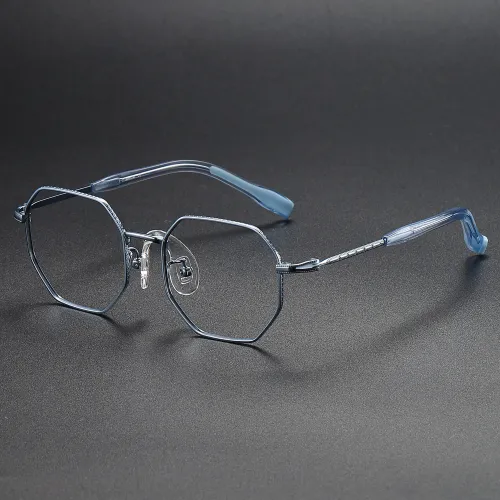 Geometric Titanium Glasses LE1268_Blue