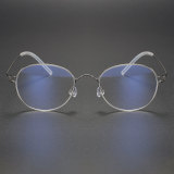 Oval Titanium Glasses LE1271_Silver Front View