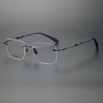 Rimless Titanium Glasses LE1260_Gunmetal Rimless Titanium Glasses LE1260_Gunmetal