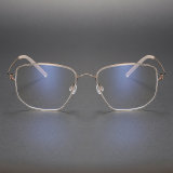 Geometric Titanium Glasses LE1246_Gold Front View