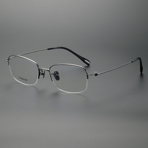 Half Rim Titanium Glasses LE1249_Gunmetal