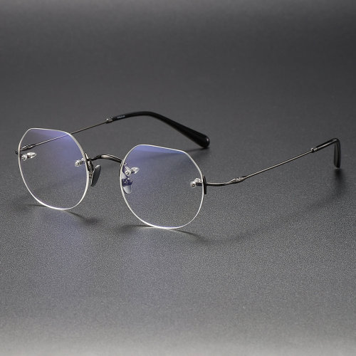 Rimless Titanium Glasses LE1281_Gunmetal