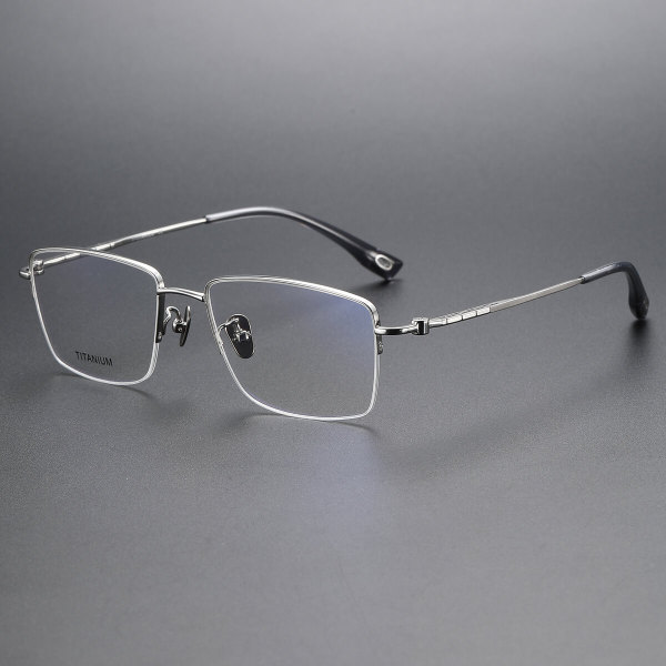 Half Rim Titanium Glasses LE1251_Silver