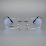 Rimless Titanium Glasses LE1247_Gunmetal Front View